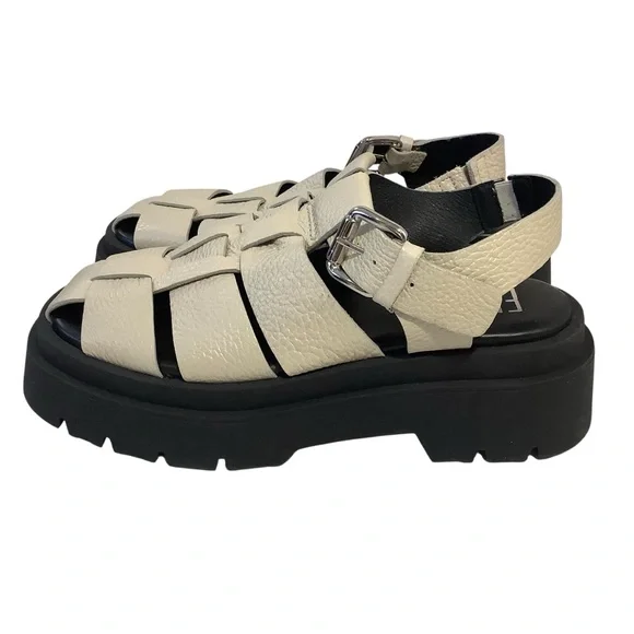 By MIISTA Women's Beige Kornelia Sandals with Black Sole - Picture 5 of 8